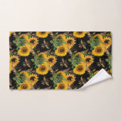 Sonnenblumen Yellow Black Bees Bouquet Badhandtuch Set (Handtuch)
