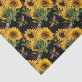 Sonnenblumen Yellow Black Bees Bouquet Seidenpapier (Ausschnitt)