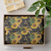 Sonnenblumen Yellow Black Bees Bouquet Seidenpapier (Geschenk)