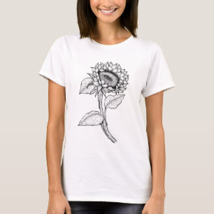 Sonnenblumen-Zeichnung T-Shirt