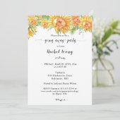 Sonnenblumen ziehen weg Party Foto Einladung (Stehend Vorderseite)