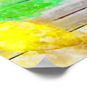 *~* Sonnenblumen Zitronen Orangen Rustikales Holz Poster (Ecke)