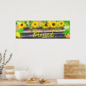 *~* Sonnenblumen Zitronen Orangen Rustikales Holz  Poster (Küche)