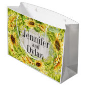 Sonnenblumen - Zurück Anpassung Große Geschenktüte (Rückseite Schrägansicht)