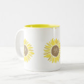 Sonnenblumen Zweifarbige Tasse (Vorderseite Links)