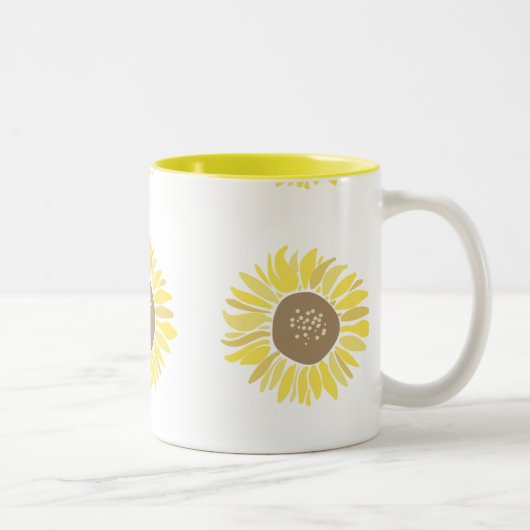 Sonnenblumen Zweifarbige Tasse (Rechts)