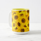 Sonnenblumen Zweifarbige Tasse (Vorderseite Links)