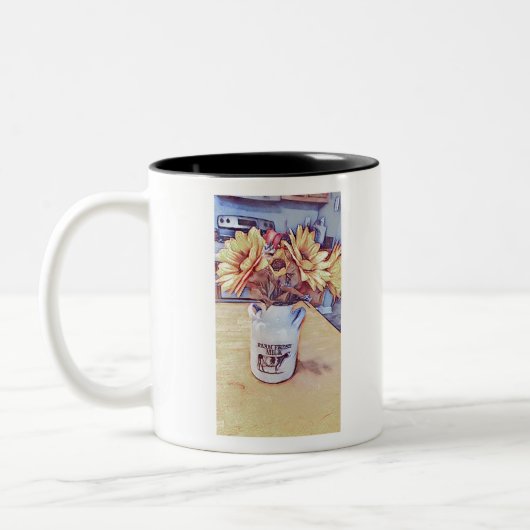 Sonnenblumen Zweifarbige Tasse (Links)