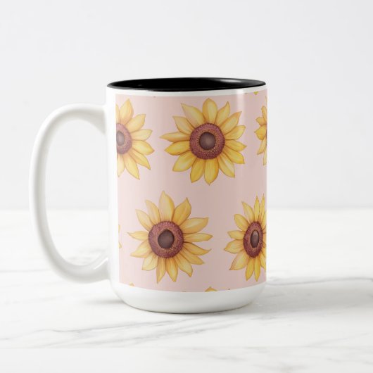 "Sonnenblumen" Zweifarbige Tasse (Links)