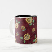 SONNENBLUMEN ZWEIFARBIGE TASSE (Vorderseite Links)