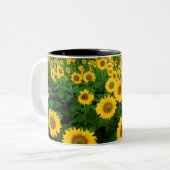 Sonnenblumen Zweifarbige Tasse (Vorderseite Links)