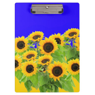Sonnenblumen Zwischenablage Ukrainische Flaggenfar Klemmbrett