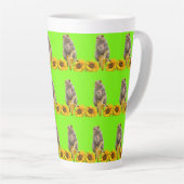 Sonnenblumenaffe Latte Tasse (Rechte Ecke)