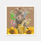 Sonnenblumenaffe Papier Napkins Serviette (Vorderseite)