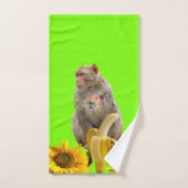 Sonnenblumenaffe Sets mit grünem Badehandtuch (Handtuch)