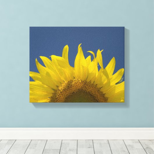 Sonnenblumenanbau Leinwanddruck (Insitu (Holzboden))