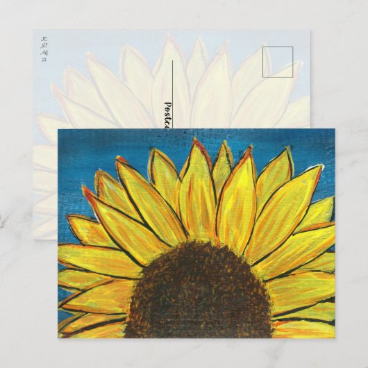 Sonnenblumenanbau Postkarte (Vorne/Hinten)