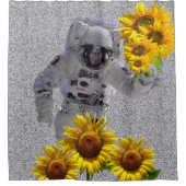 Sonnenblumenastronautenduschvorhang Duschvorhang (Vorderseite)