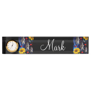 Sonnenblumenastronautenschild Namensplakette
