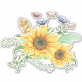 Sonnenblumenaufkleber Aufkleber (Vorderseite)