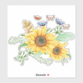 Sonnenblumenaufkleber Aufkleber (Blatt)