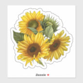 Sonnenblumenaufkleber Aufkleber (Blatt)