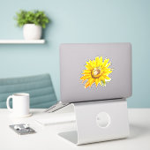 Sonnenblumenaufkleber Aufkleber (Laptop auf Schreibtisch)