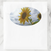 Sonnenblumenaufkleber Ovaler Aufkleber (Tasche)