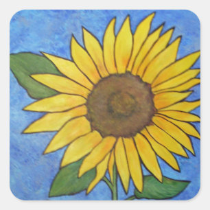 Sonnenblumenaufkleber Quadratischer Aufkleber
