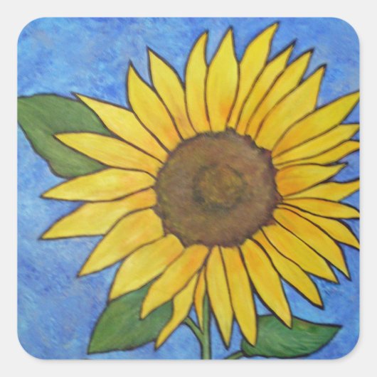 Sonnenblumenaufkleber Quadratischer Aufkleber (Vorderseite)