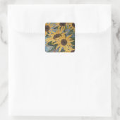 Sonnenblumenaufkleber Quadratischer Aufkleber (Tasche)