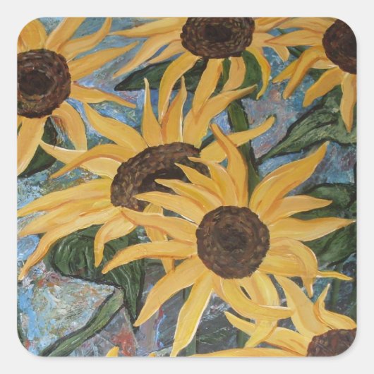Sonnenblumenaufkleber Quadratischer Aufkleber (Vorderseite)
