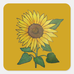 Sonnenblumenaufkleber Quadratischer Aufkleber