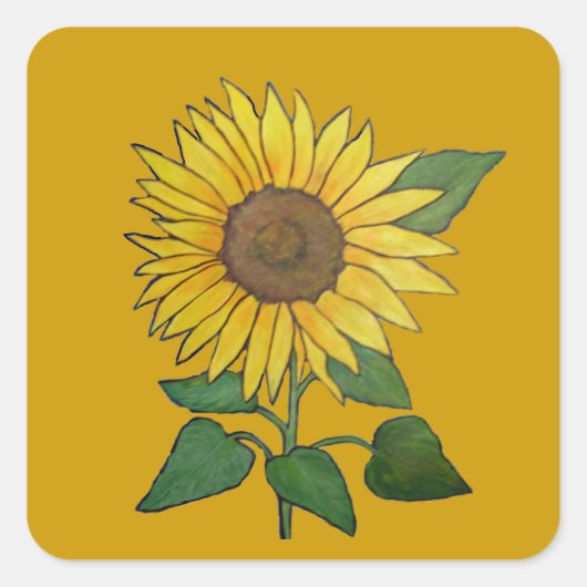 Sonnenblumenaufkleber Quadratischer Aufkleber (Vorderseite)