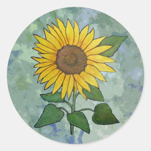 Sonnenblumenaufkleber Runder Aufkleber (Vorderseite)