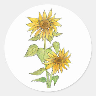 Sonnenblumenaufkleber Runder Aufkleber