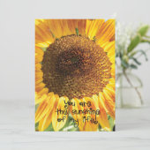 Sonnenblumenaufnahme | Du bist der Sonnenschein Dankeskarte (Stehend Vorderseite)