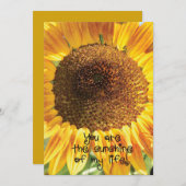 Sonnenblumenaufnahme | Du bist der Sonnenschein Dankeskarte (Vorne/Hinten)