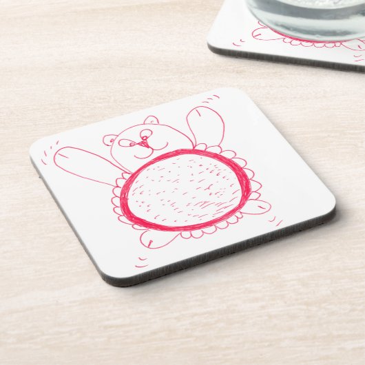 Sonnenblumenbär Cork Untersetzer (Linke Seite)