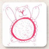 Sonnenblumenbär Cork Untersetzer (Vorderseite)