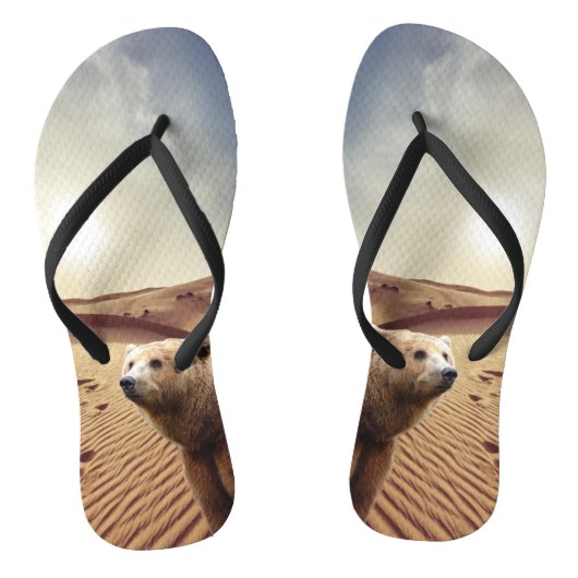 Sonnenblumenbär florale Flip Flops Badesandalen (Fußbett)