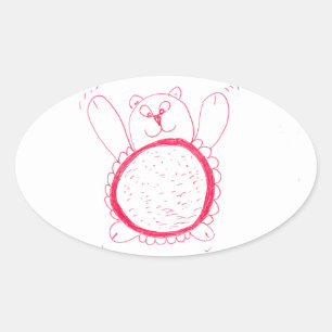 Sonnenblumenbär Oval Stickers