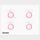 Sonnenblumenbär Oval Stickers (Blatt)