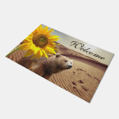 Sonnenblumenbärenmatte Fußmatte (Schrägansicht)