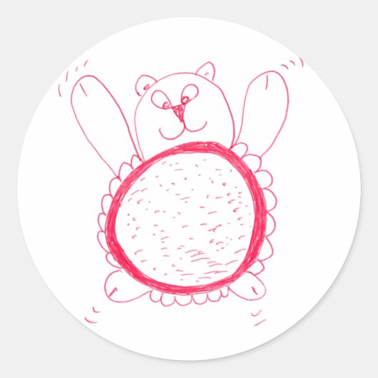 Sonnenblumenbärenrundkleber Runder Aufkleber (Vorderseite)