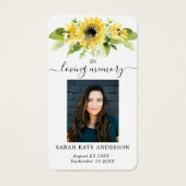 Sonnenblumenbeerdigung in der Liebesgedichtekarte (Vorderseite)