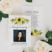 Sonnenblumenbeerdigung in der Liebesgedichtekarte Visitenkarte