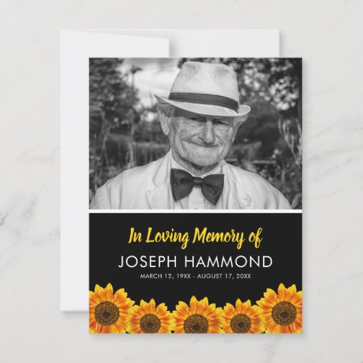 Sonnenblumenbeerdigung | Vielen Dank (Vorderseite)