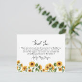 Sonnenblumenbeerdigung Vielen Dank Note Card Berea Dankeskarte (Stehend Vorderseite)