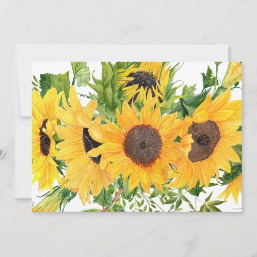 Sonnenblumenbeerdigung zum Foto des Lebens Einladung (Rückseite)